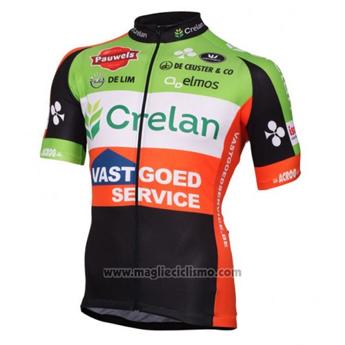 2016 Abbigliamento Ciclismo Crelan AA Rosso e Verde Manica Corta e Salopette